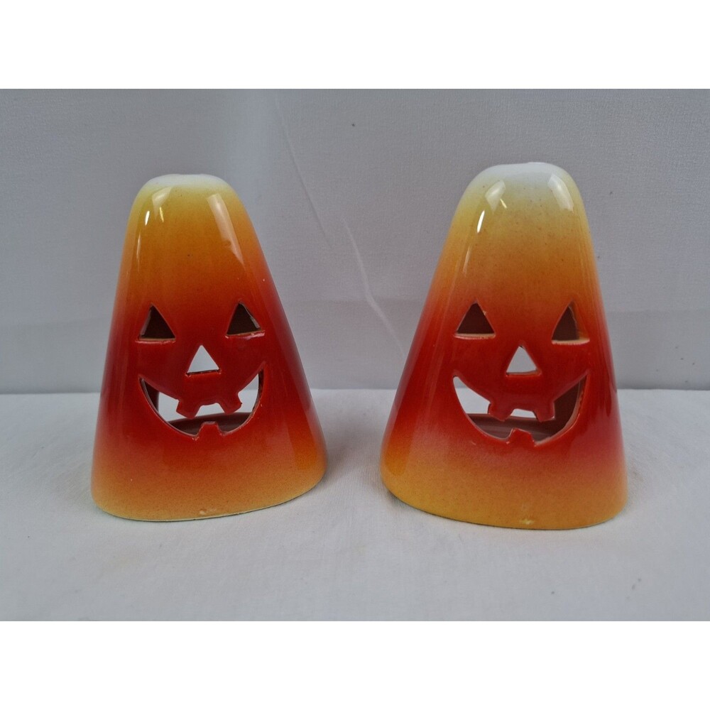 2 Darice Candy Corn Tealight Candle Holder Halloween Decor